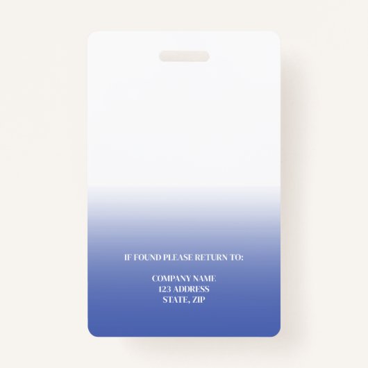 Blauwe werknemer foto-ID bedrijfsbeveiliging Badge (Achterkant)