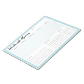 Blauwe werkweek Planner Notitieblok (Schuin)