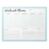 Blauwe werkweek Planner Notitieblok (Voorkant)