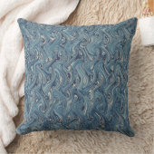 Blauwe wervelende golf ontwerp kussen (Deken)