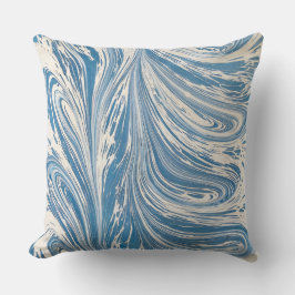 Blauwe wervelende golf ontwerp kussen