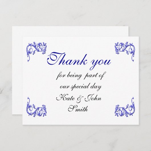 Blauwe werveling - Dank u nota Briefkaart (Voorkant / Achterkant)