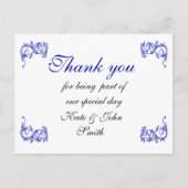 Blauwe werveling - Dank u nota Briefkaart (Voorkant)