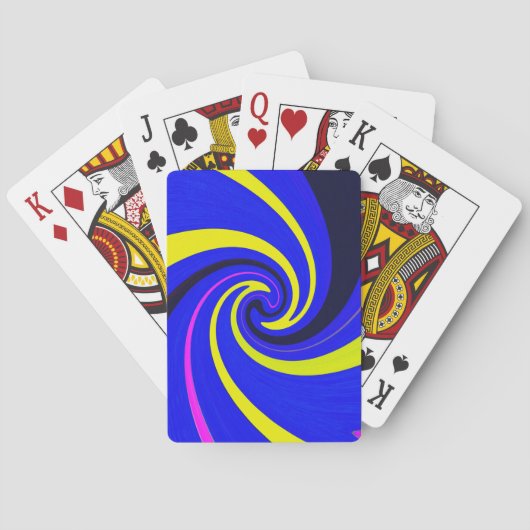 Blauwe werveling pokerkaarten (Achterkant)
