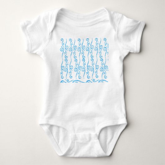 Blauwe Wervelingen Baby Jersey Rompertje Romper (Voorkant)