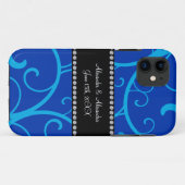 Blauwe wervelingen bruiloft gunsten Case-Mate iPhone case (Achterkant (horizontaal))