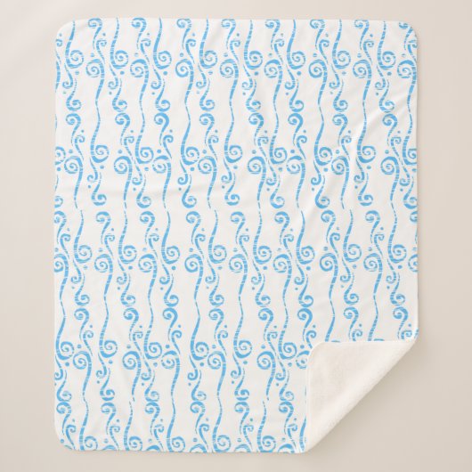 Blauwe Wervelingen Fleece Deken (Voorkant)