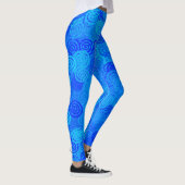 Blauwe Wervelingen Patroon Leggings (Rechts)