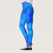 Blauwe Wervelingen Patroon Leggings (Links)