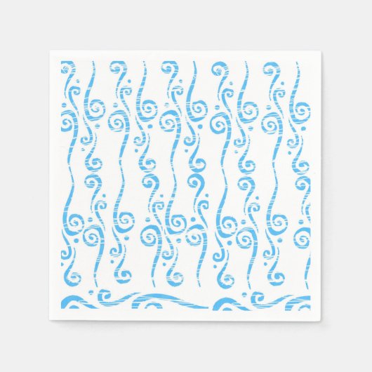 Blauwe wervelingen servetten (Voorkant)