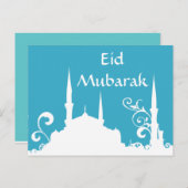 Blauwe wervelkolom Ramadan/Eid Banner/Streamer Briefkaart (Voorkant / Achterkant)