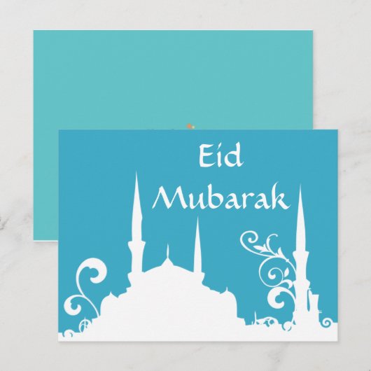Blauwe wervelkolom Ramadan/Eid Banner/Streamer Briefkaart (Voorkant / Achterkant)