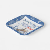 Blauwe Westerne Woestijn Rodeo 1e verjaardag Papieren Bordje (Gebogen)