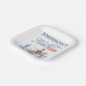  Blauwe Westerne Woestijn Rodeo 1e verjaardag Papieren Bordje (Gebogen)