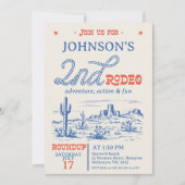  Blauwe Westerne Woestijn Rodeo 2e verjaardag Kaart (Voorkant)