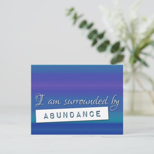 Blauwe Wet van de Bevestiging van de Overvloed van Briefkaart (Staand voorkant)