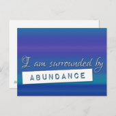 Blauwe Wet van de Bevestiging van de Overvloed van Briefkaart (Voorkant / Achterkant)