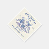 Blauwe Whimsical Beach Cocktail Vrijgezellenfeest Servet (Hoek)