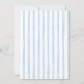Blauwe Whimsical Strepen Blij Klein Babyshowerfees Kaart (Achterkant)