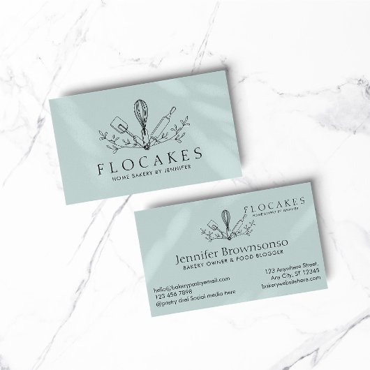 Blauwe Whisk Gebak Chef Home Bakkerij Cafe gebak Visitekaartje