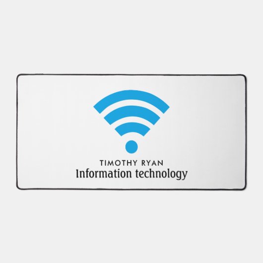 Blauwe Wi-Fi Logo, Informatietechnologie, Computer Bureaumat (Voorkant)