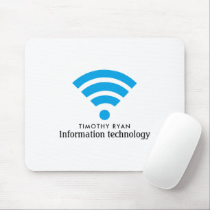 Blauwe Wi-Fi Logo, Informatietechnologie, Computer Muismat