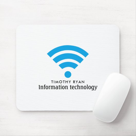 Blauwe Wi-Fi Logo, Informatietechnologie, Computer Muismat (Met muis)