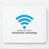 Blauwe Wi-Fi Logo, Informatietechnologie, Computer Muismat (Voorkant)