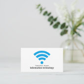 Blauwe Wi-Fi Logo, Informatietechnologie, Computer Visitekaartje (Staand voorkant)