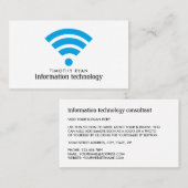 Blauwe Wi-Fi Logo, Informatietechnologie, Computer Visitekaartje (Voorkant / Achterkant)