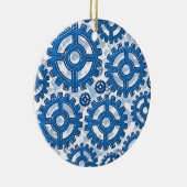 Blauwe wielen keramisch ornament (Rechts)