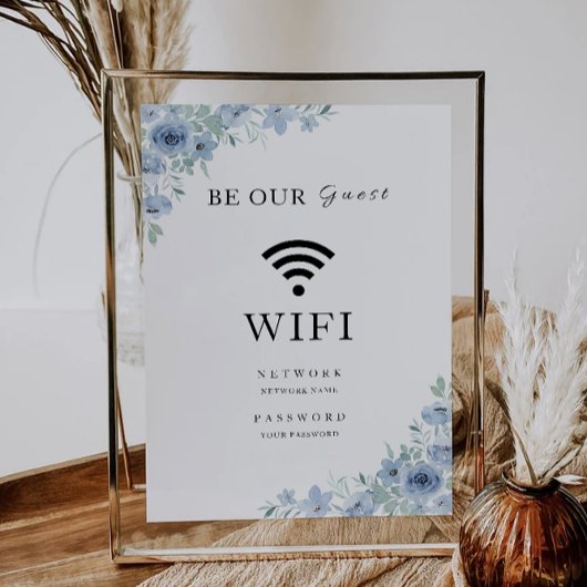 Blauwe WiFi-code, uitnodiging voor verbinding