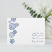 Blauwe wijn Wereldbollen die de datum opslaan Save The Date (Staand voorkant)