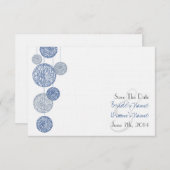 Blauwe wijn Wereldbollen die de datum opslaan Save The Date (Voorkant / Achterkant)