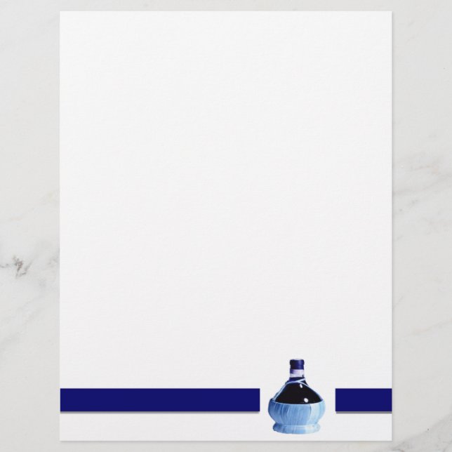 Blauwe wijnfles Letterkop (Voorkant)