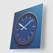 Blauwe wijzerplaat wandklok (Hoek)