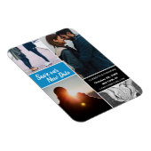 Blauwe wijzigingsdatum Sla onze nieuwe huwelijksfo Magneet (Rechterzijde)