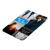 Blauwe wijzigingsdatum Sla onze nieuwe huwelijksfo Magneet (Linkerzijde)