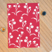 Blauwe Wild Flowers Border, Mauve Bat Mitzvah Foto Kaart