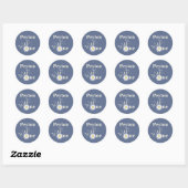Blauwe Wild One Eerste Verjaardag Ronde Sticker (Vel)