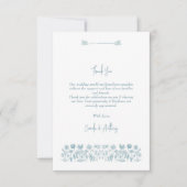 Blauwe Wildbloem Boho bruiloft Bedankkaart (Voorkant)