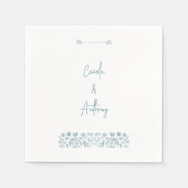 Blauwe Wildbloem Boho bruiloft Servet