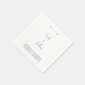 Blauwe Wildbloem Boho bruiloft Servet (Hoek)