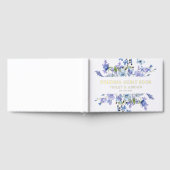 Blauwe Wildbloem & Gouden Folie Bruiloft Gastenboek (Volledig)