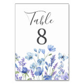 Blauwe Wildbloem Meadow Floral Wedding Kaart (Voorkant)