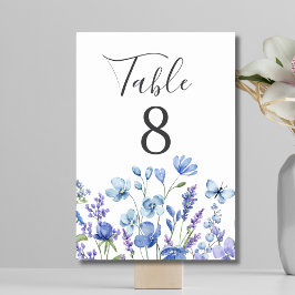 Blauwe Wildbloem Meadow Floral Wedding Kaart