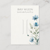 Blauwe Wildbloem Waterverf Haarspeld Sieraden Disp Visitekaartje (Voorkant)