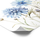 Blauwe Wildbloemen Baby shower Hoeveel Snoepjes sp Poster (Hoek)