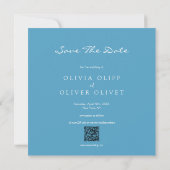 Blauwe Wildbloemen Bruiloft Bewaar de datum Kaart (Achterkant)