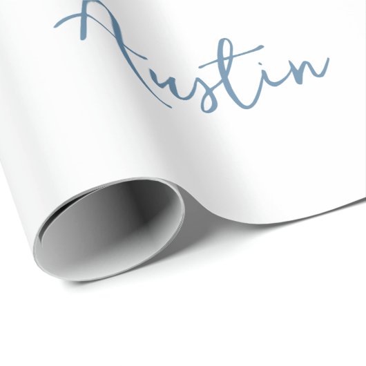 Blauwe Wildbloemen Bruiloft/douche Gefeliciteerd Cadeaupapier (Rol Hoek)